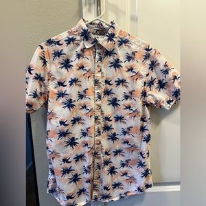 Denim & Flower Button Down Shirt